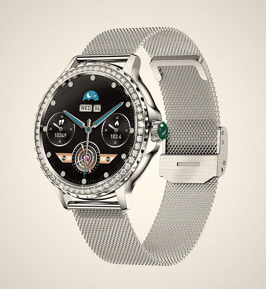 SmartWatch Bluetooth Anruf Blutdruck Herzfrequenz-Monitor Damenuhr