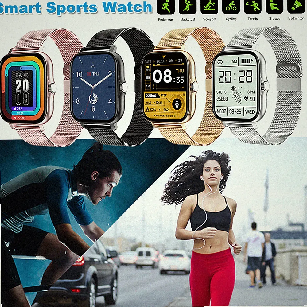 Smartwatch Bluetooth Armband Pulsuhr Sport Fitness Tracker für Damen Herren