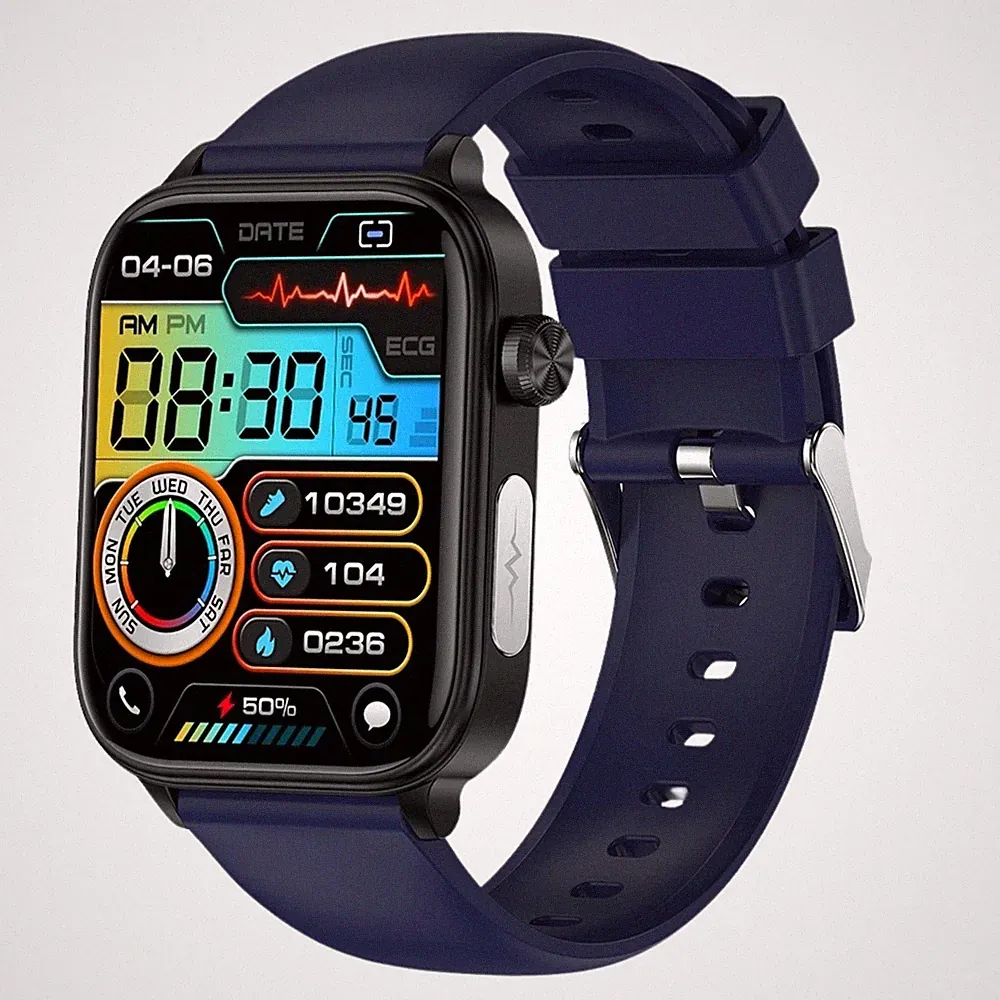 Smartwatch Bluetooth Herren Damen Blutdruck ECG PPG Fitness Sport Android iOS DE