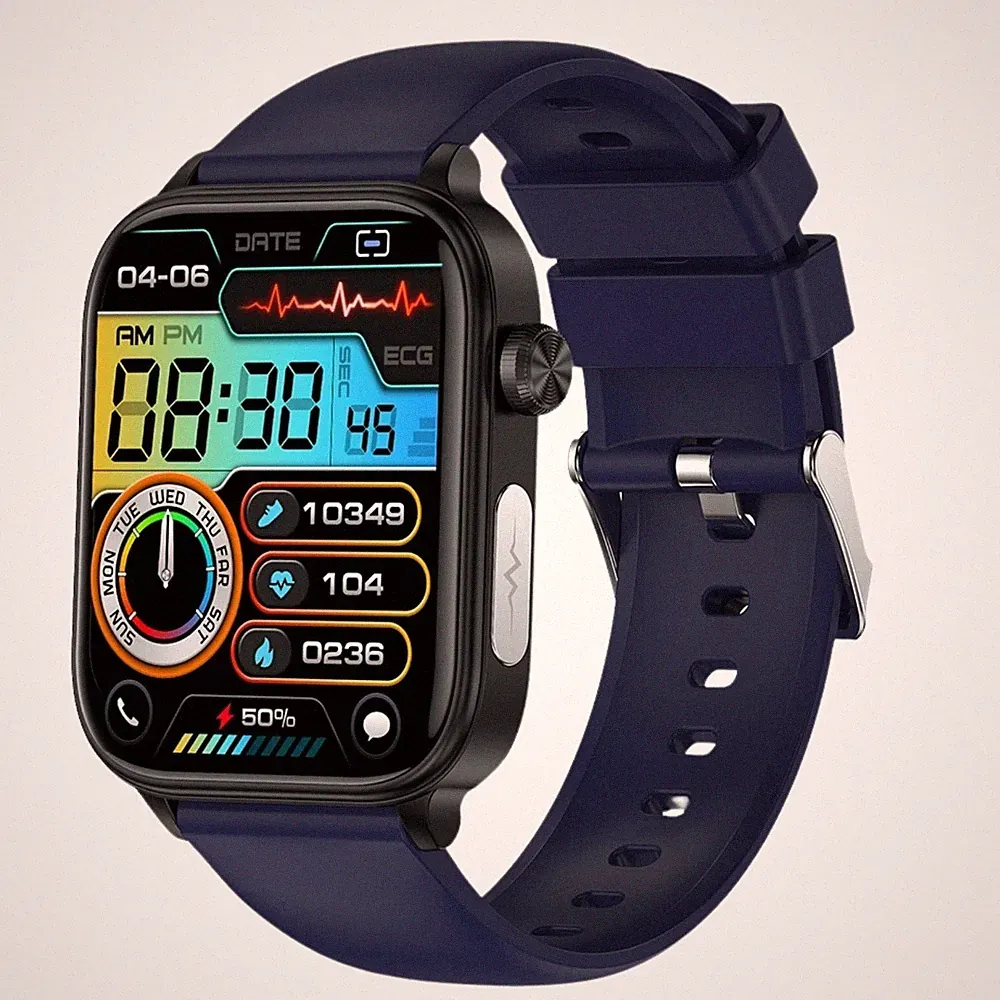 Smartwatch Bluetooth Herren Damen Blutdruckmessung ECG+PPG Fitness Android iOS