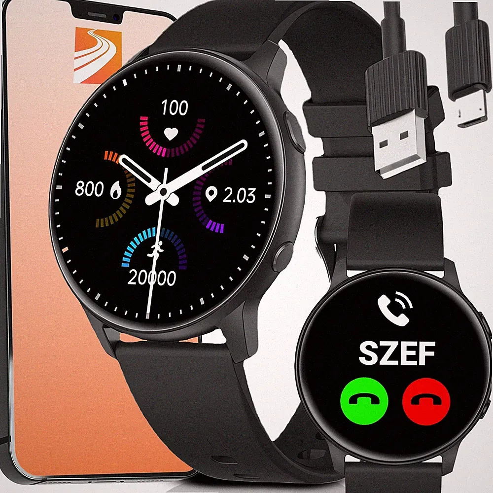 Smartwatch Bluetooth Pulsuhr Gesundheit Fitness Tracker Sport Schwarz Retoo
