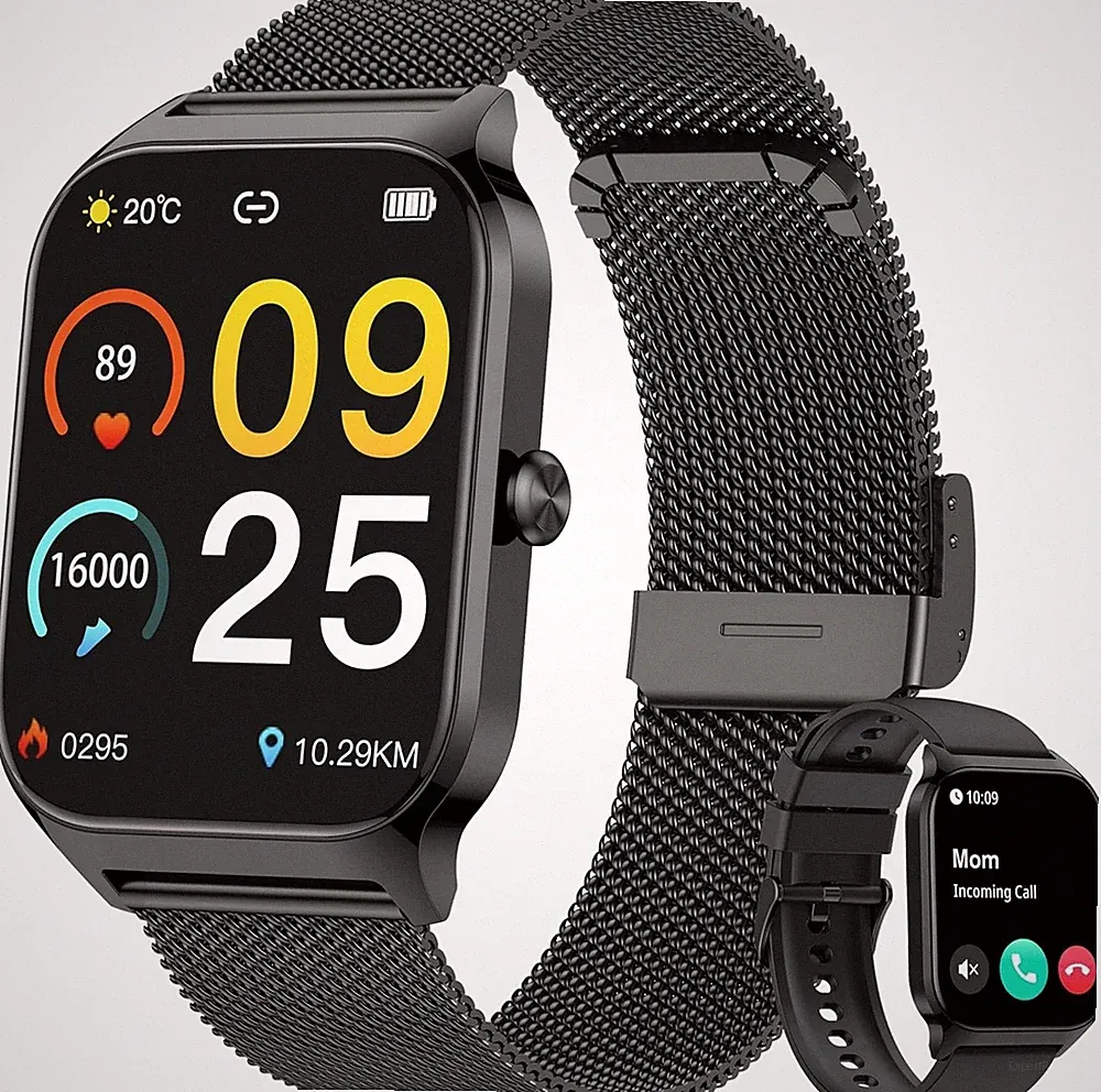 Smartwatch Blutdruck Fitness Tracker Pulsuhr 100 Sportarten Herren Damen 22 mm