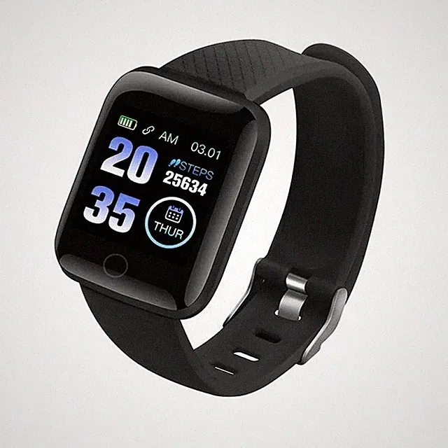 Smartwatch D13 - Schrittzähler Blutdruck Herzrate - Pulsmessung - Schwarz