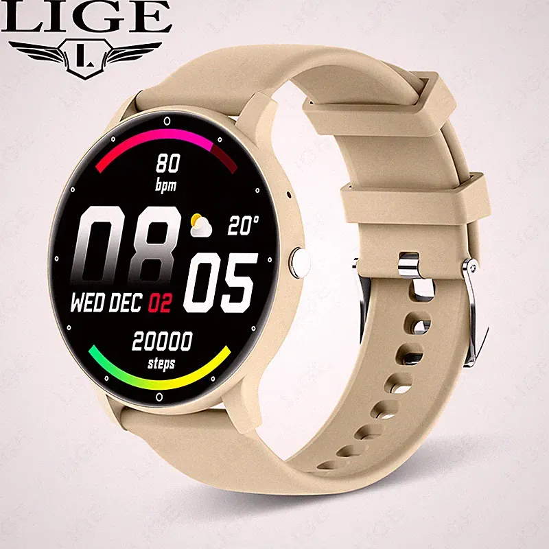 Smartwatch Dame Herren Fitness Tracker Herzfrequenz Pulsuhr für iPhone Android
