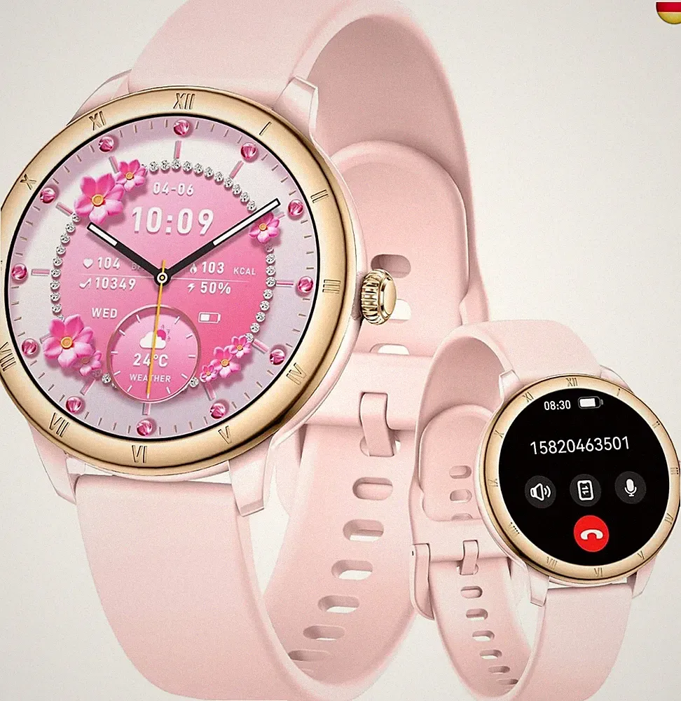 Smartwatch Damen 1,27" Fitnessuhr mit Telefonfunktion 24H Pulsuhr SpO2