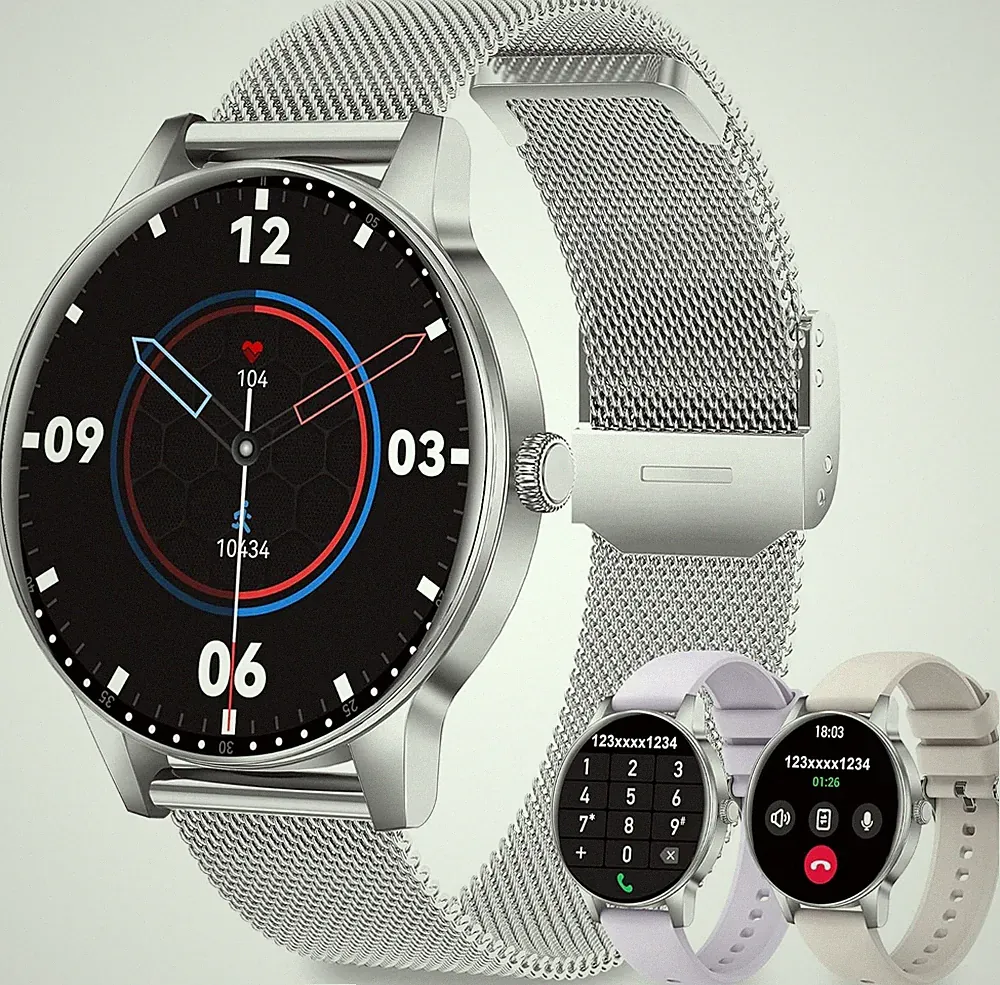 Smartwatch Damen 1,27 Zoll HD Fitnessuhr 120 Sportmodi Ultra Akku Langlebig