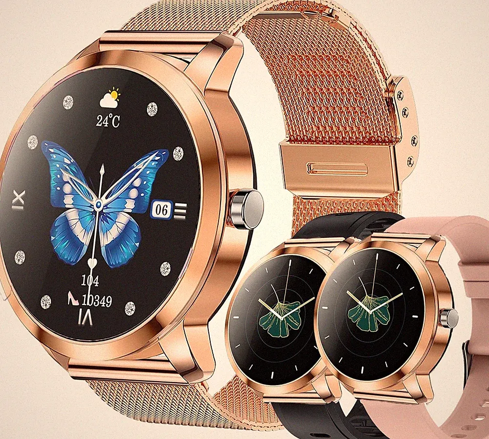 Smartwatch Damen, 1,32” AMOLED Fitness Smart Watch mit Telefonfunktion Fitnes...