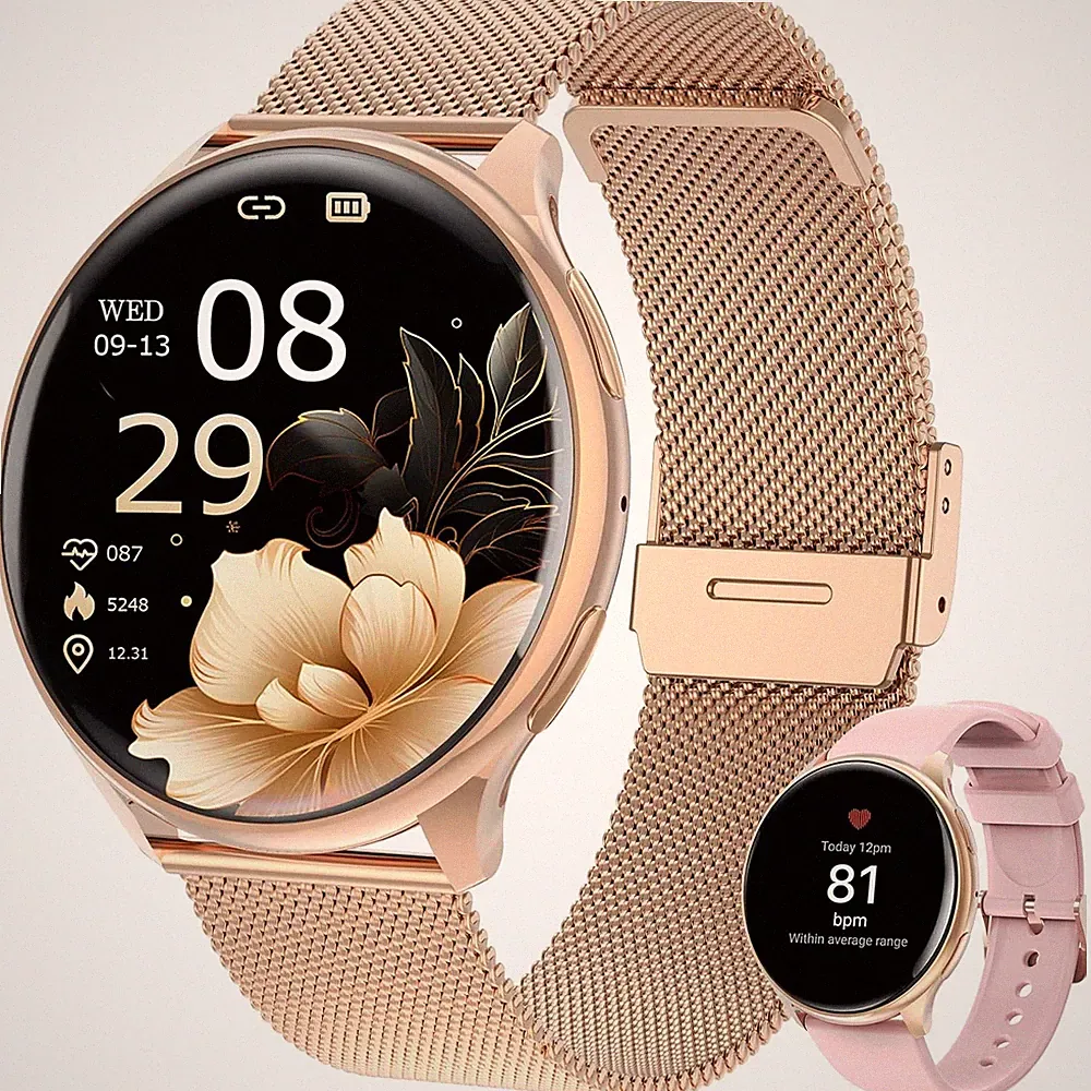 Smartwatch Damen 1,39 Zoll TFT Display SpO2 Pulsuhr Schlafmonitor 1