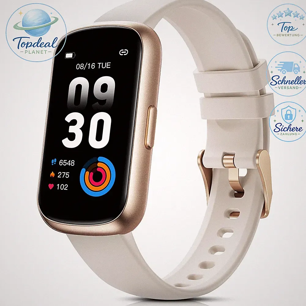 Smartwatch Damen 1,47" Fitnessuhr Pulsuhr SpO2 Schlafmonitor 24 Sportmodi 3ATM
