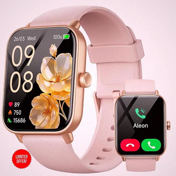 Smartwatch Damen 1,8 Zoll Fitnessuhr 120 Sportmodi