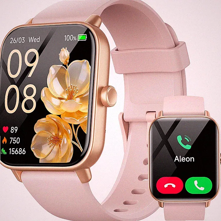 Smartwatch Damen 1,8 Zoll Fitnessuhr 120 Sportmodi Puls Schlaf Tracker Uhr