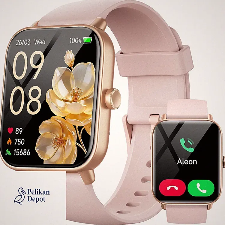 Smartwatch Damen 1,8 Zoll Fitnessuhr mit Alexa und WhatsApp