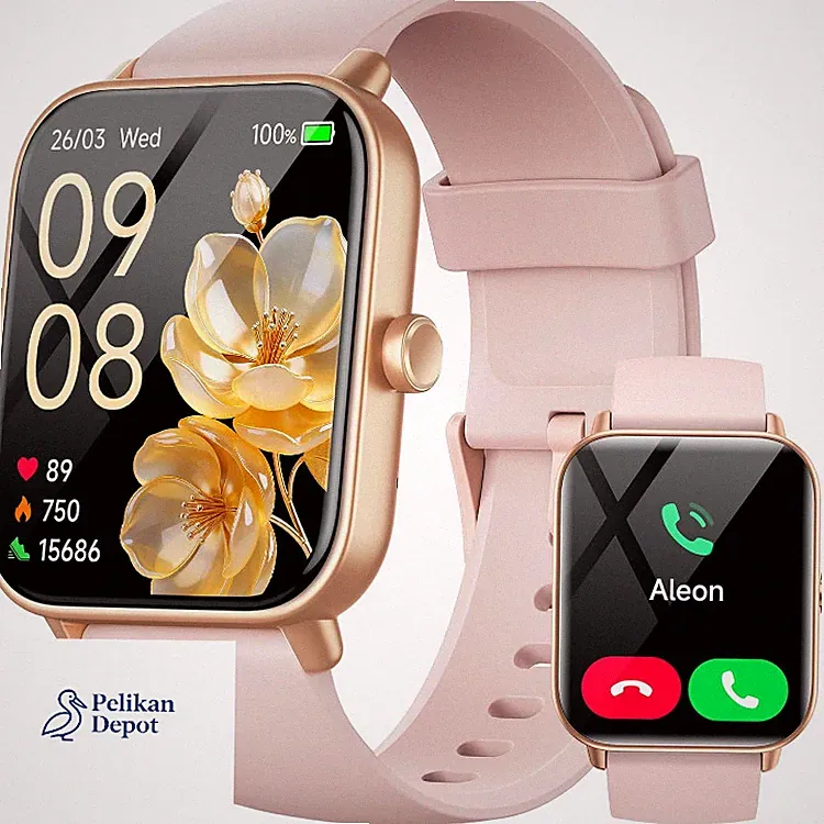 Smartwatch Damen 1,8 Zoll Fitnessuhr mit Alexa und WhatsApp