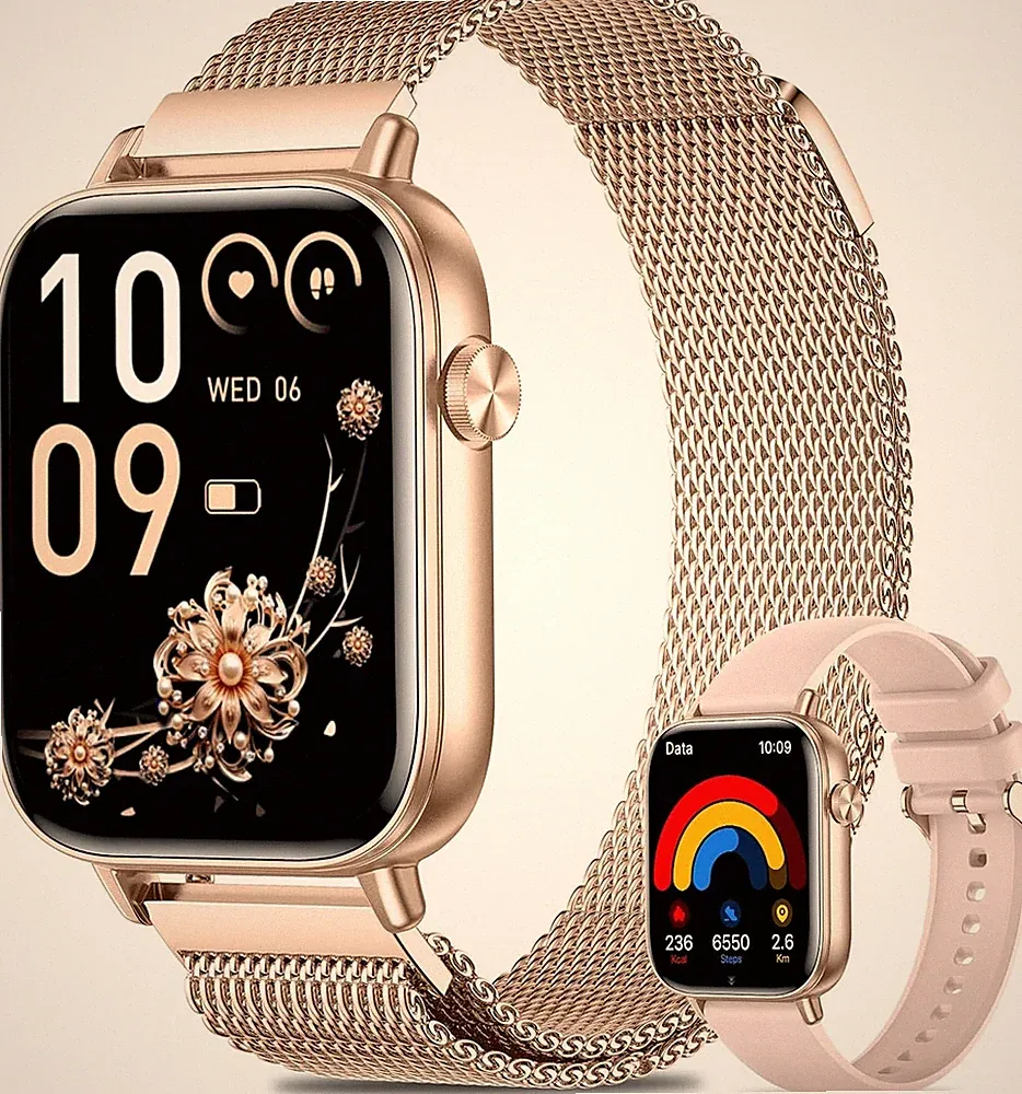 Smartwatch Damen 1,83 Zoll HD-Display Fitness Tracker 100+ Sportmodi IP68