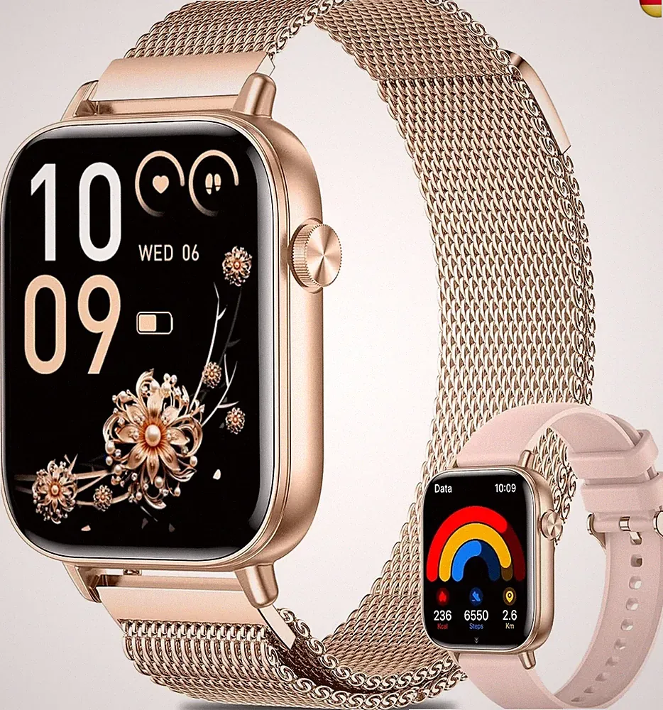 Smartwatch Damen, 1.83 Zoll HD-Display Smart Watch mit Telefonfunktion, 100+ Spo