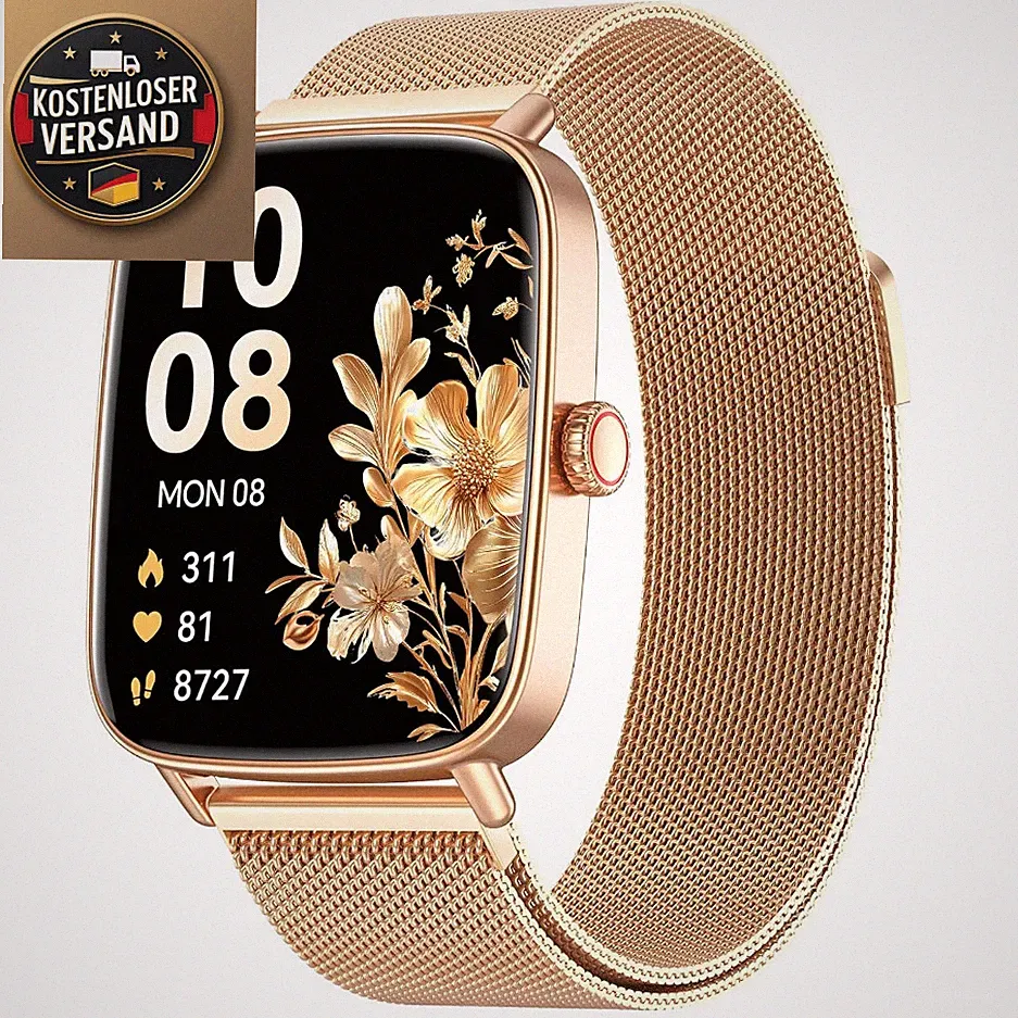 Smartwatch Damen 1,85 HD Fitnessuhr 110 Sportmodi