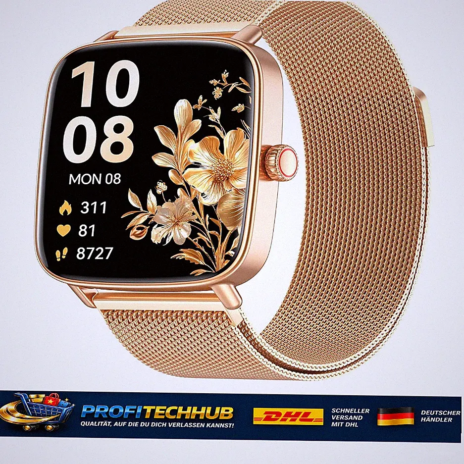 Smartwatch Damen 1.85 HD Fitnessuhr Bluetooth 110 Sportmodi