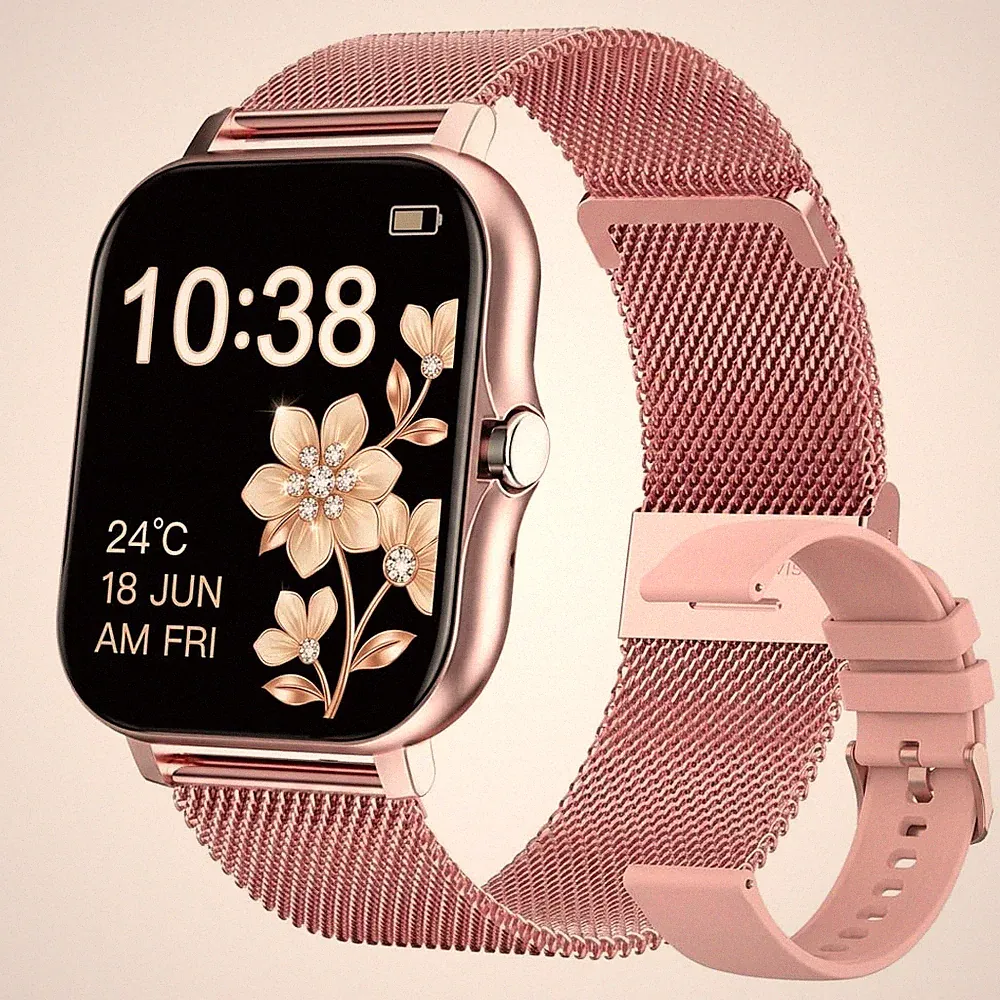 Smartwatch Damen 1,85 HD Touch Fitness Tracker Anruf Bluetooth 5.3 20+ Sportmodi