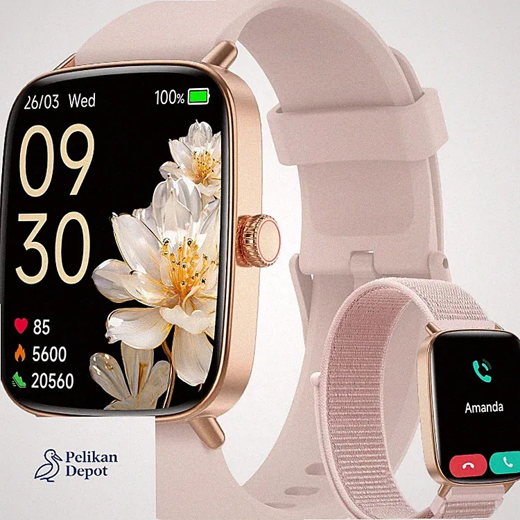Smartwatch Damen 1.85 Zoll Fitnessuhr mit Pulsuhr Wass