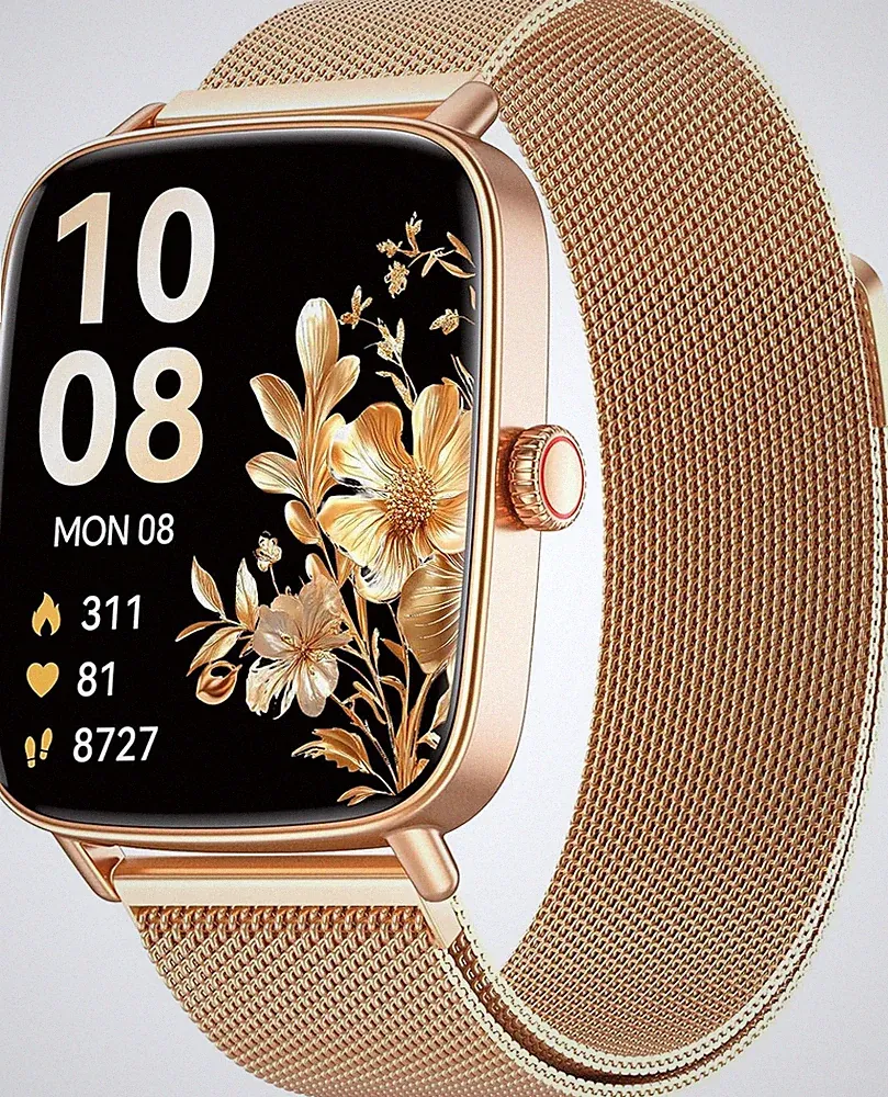 Smartwatch Damen 1,85 Zoll HD Sport Modi Fitness Uhr Bluetooth Anruf Benachricht
