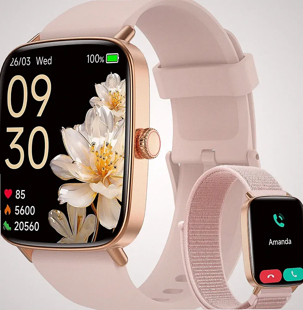 Smartwatch Damen 1.85 Zoll Wasserdicht Fitnessuhr mit 110