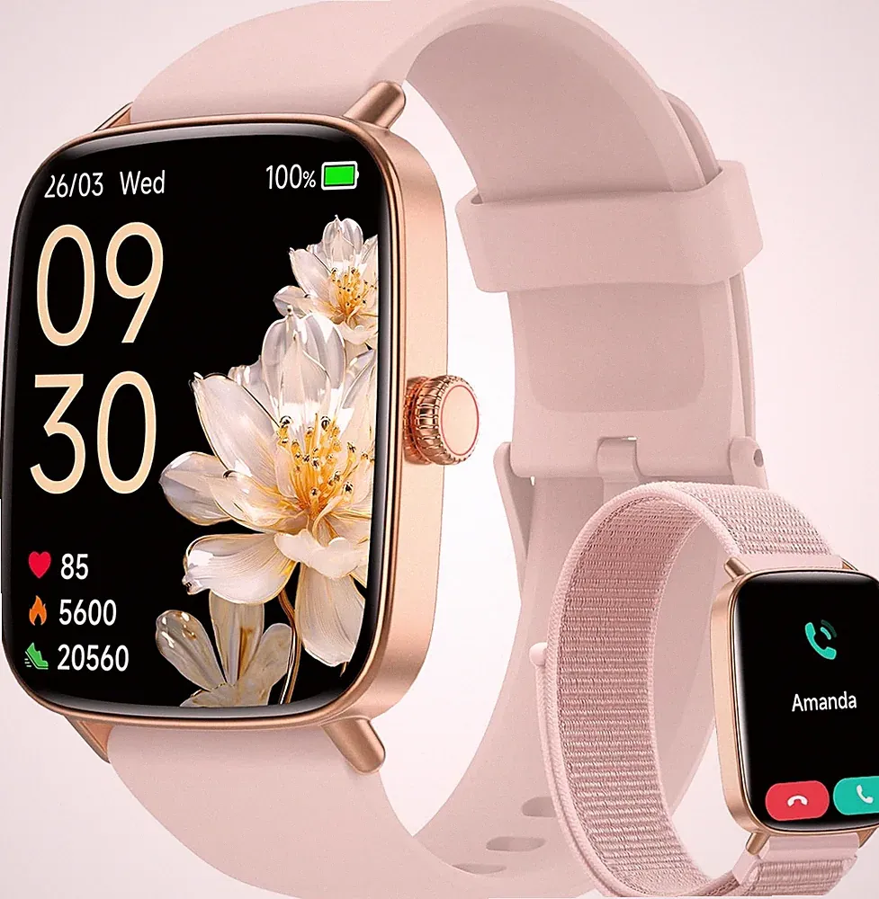 Smartwatch Damen 1.85 Zoll Wasserdicht Fitnessuhr mit Pulsuhr