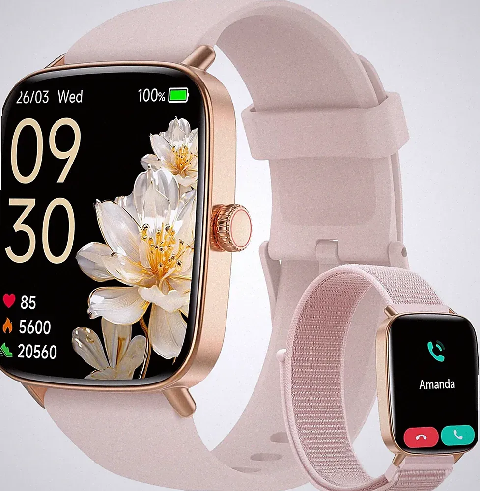 Smartwatch Damen 1.85 Zoll Wasserdicht Fitnessuhr mit Schönem Design