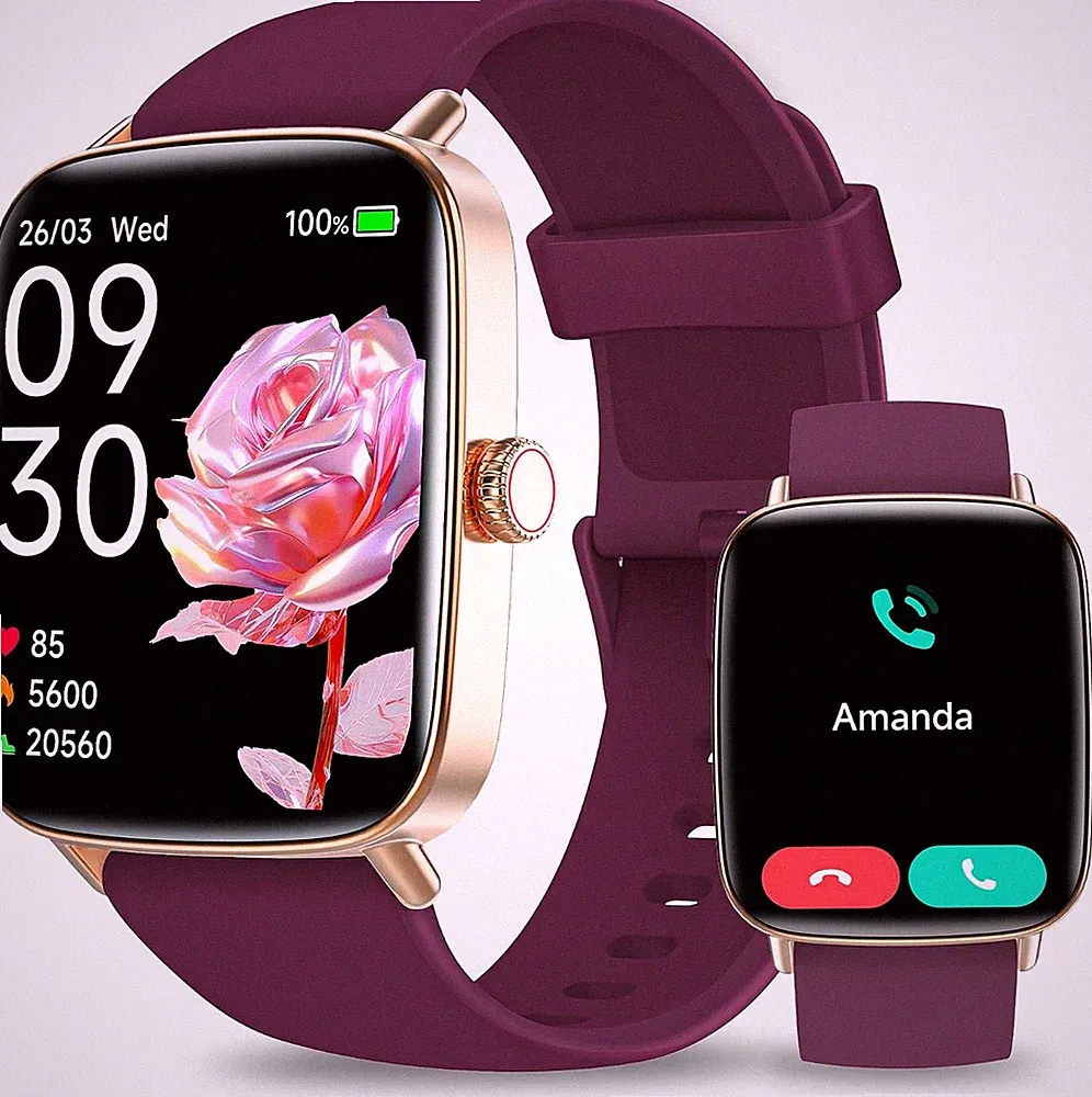 Smartwatch Damen 185 Zoll Wasserdicht Fitnessuhr mit 110 Sport