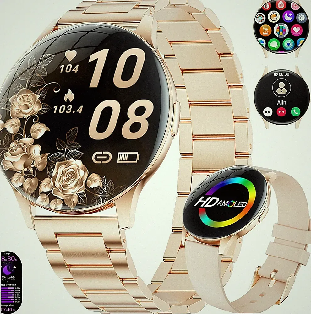 Smartwatch Damen 2026 Mit Anrufen - 7,99 Mm Ultra-Dünne Elegante Fitness Armband