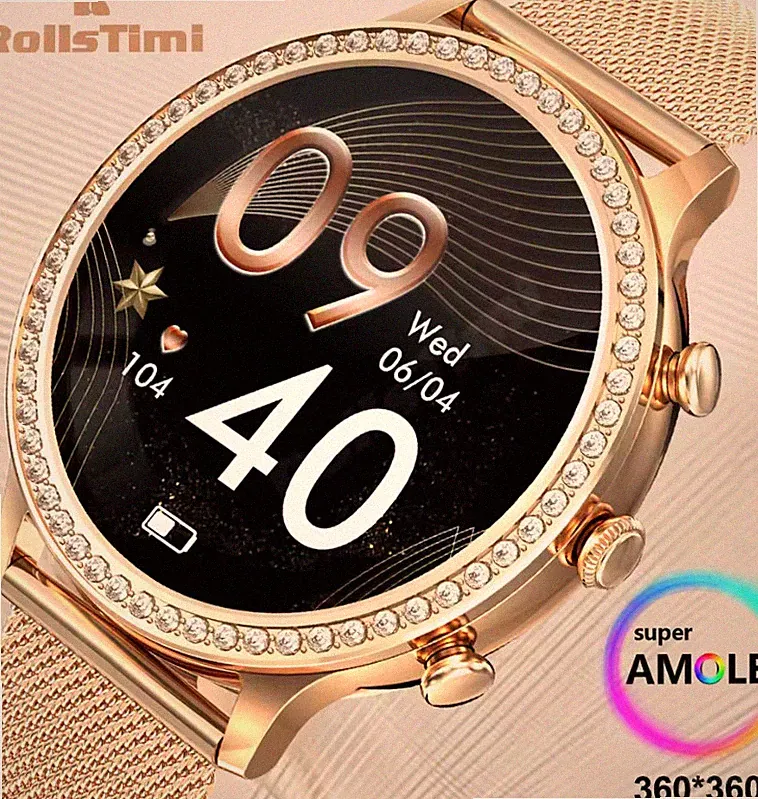 Smartwatch Damen Android Bluetooth Anruf Blutdruck Herzfrequenz Funktion