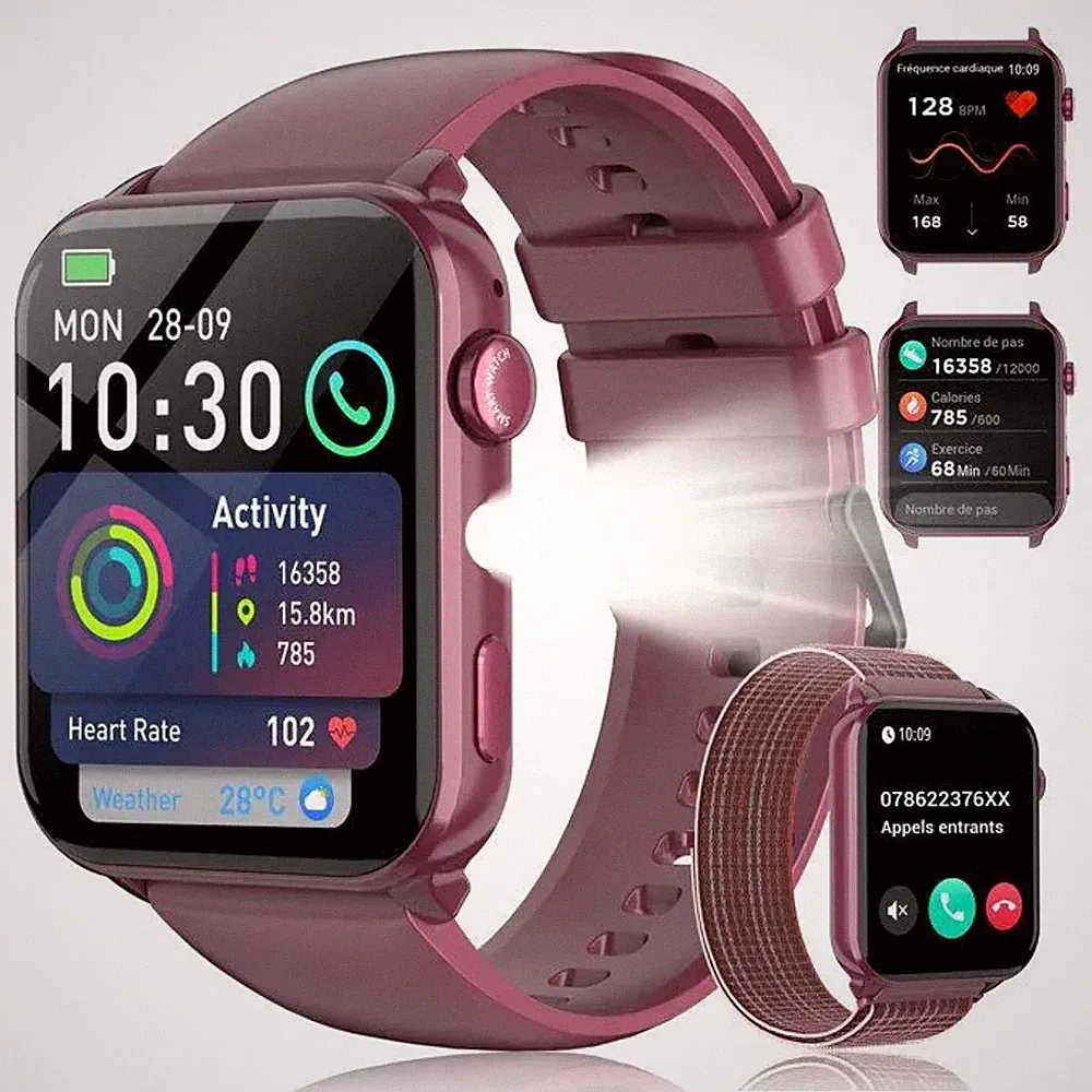 Smartwatch Damen Anruf BT SpO2 Schlaf Cardio Frauengesundheit iOS/Android