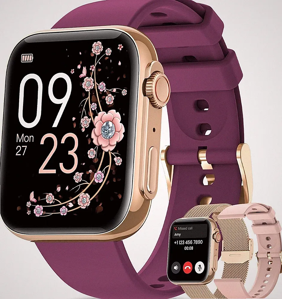 Smartwatch Damen Bluetooth 2024 Wasserdicht Sport Uhr Fitnessuhr Schrittzähler