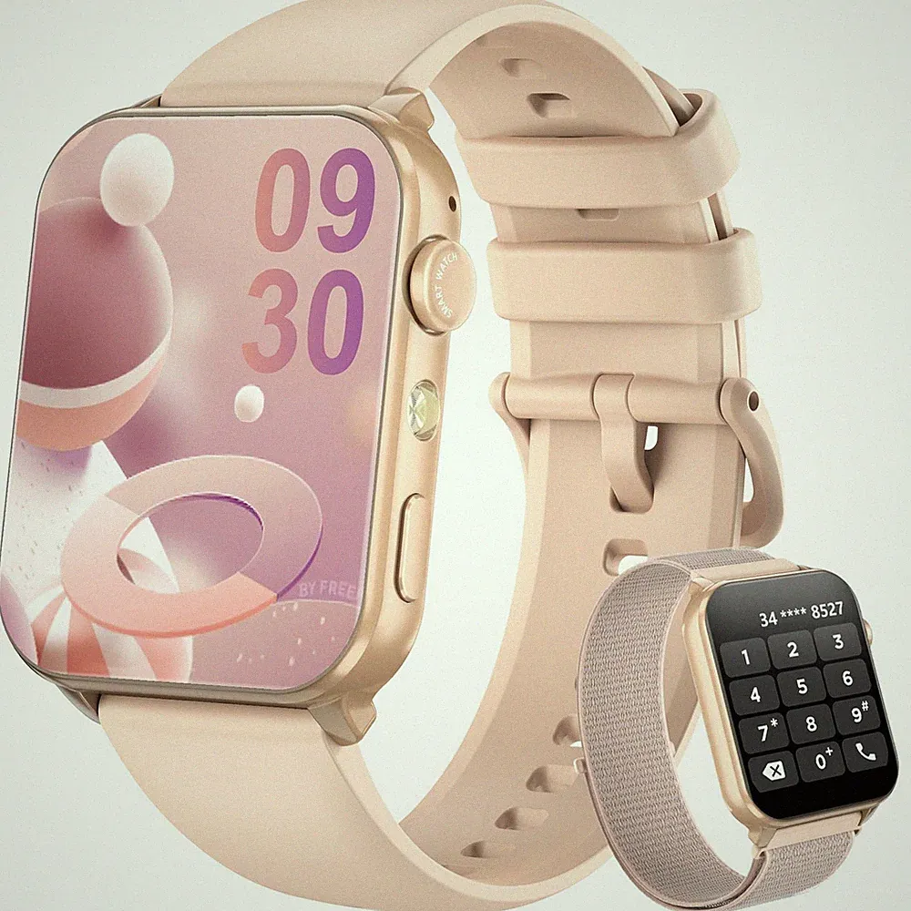 Smartwatch Damen Bluetooth Anrufe LED Sportuhr Puls Schlaf SpO2 Schritte 350mAh