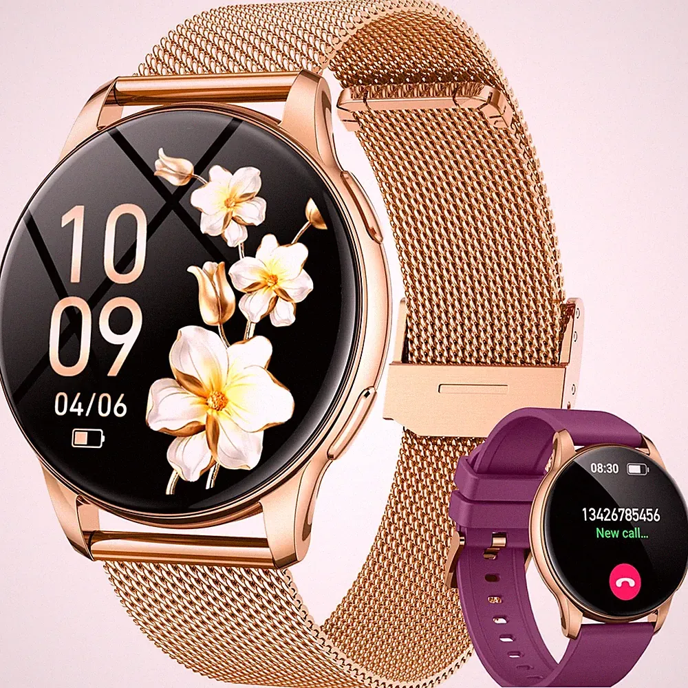 Smartwatch Damen Bluetooth Fitnessuhr 1,32 Zoll AMOLED Hochwertig Langlebig