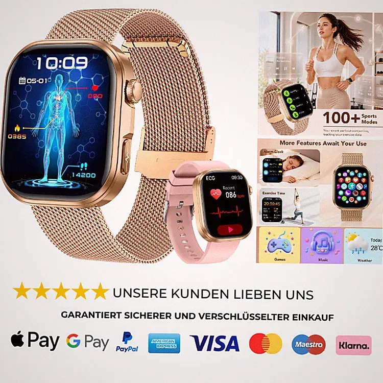 Smartwatch Damen EKG HRV Blutdruck 1,88