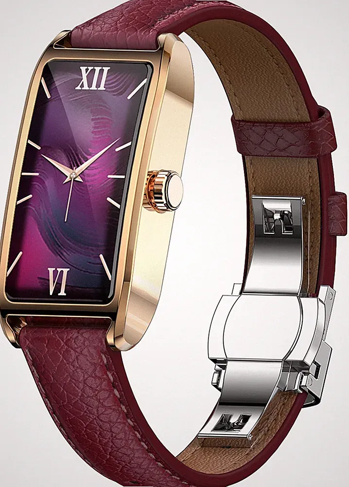 Goldene Eckige Smartwatch Für Damen