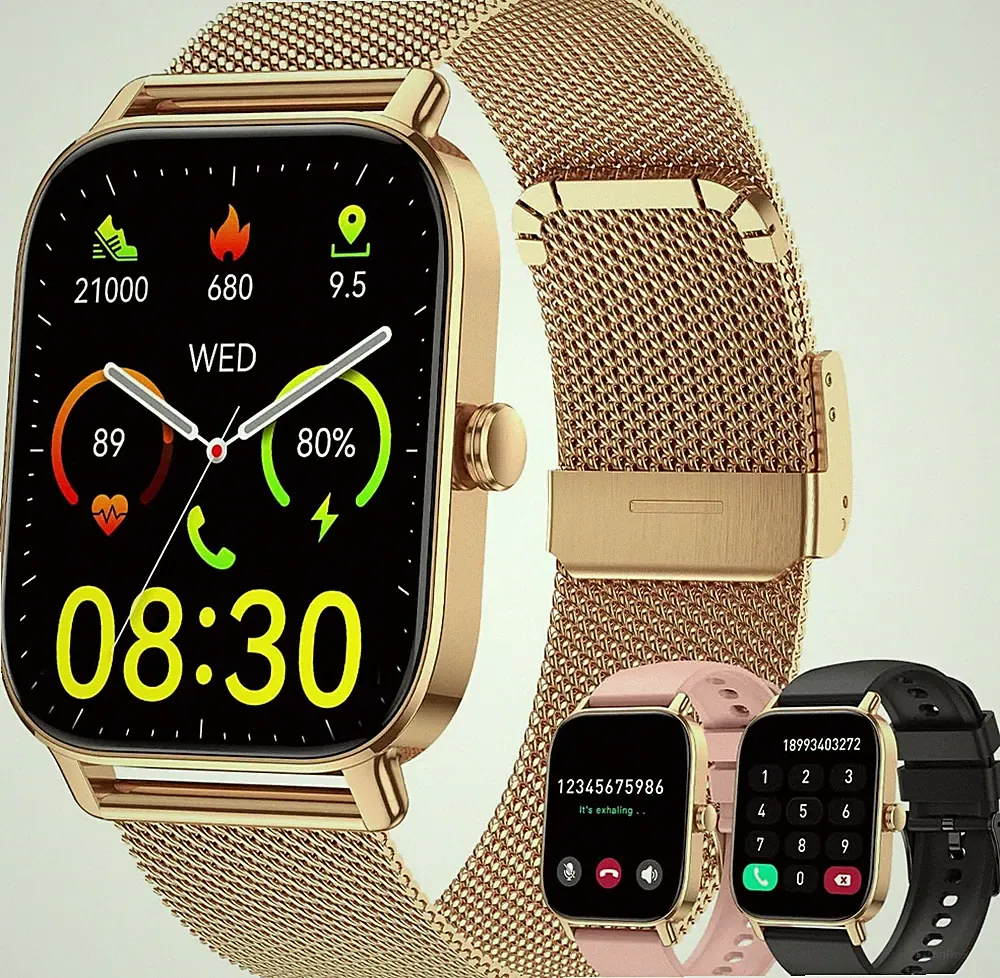 Smartwatch Damen Fitnessuhr Armbanduhr Mit Telefonfunktion: Bluetooth Anruf Uhr