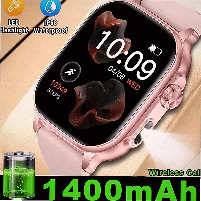 Smartwatch Damen Frauen mit Bluetooth Anrufe Fitness Pulsuhr für iPhone Samsung