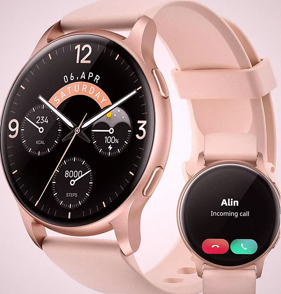Smartwatch Damen Frauen mit Telefonfunktion Always On Display für Android IOS