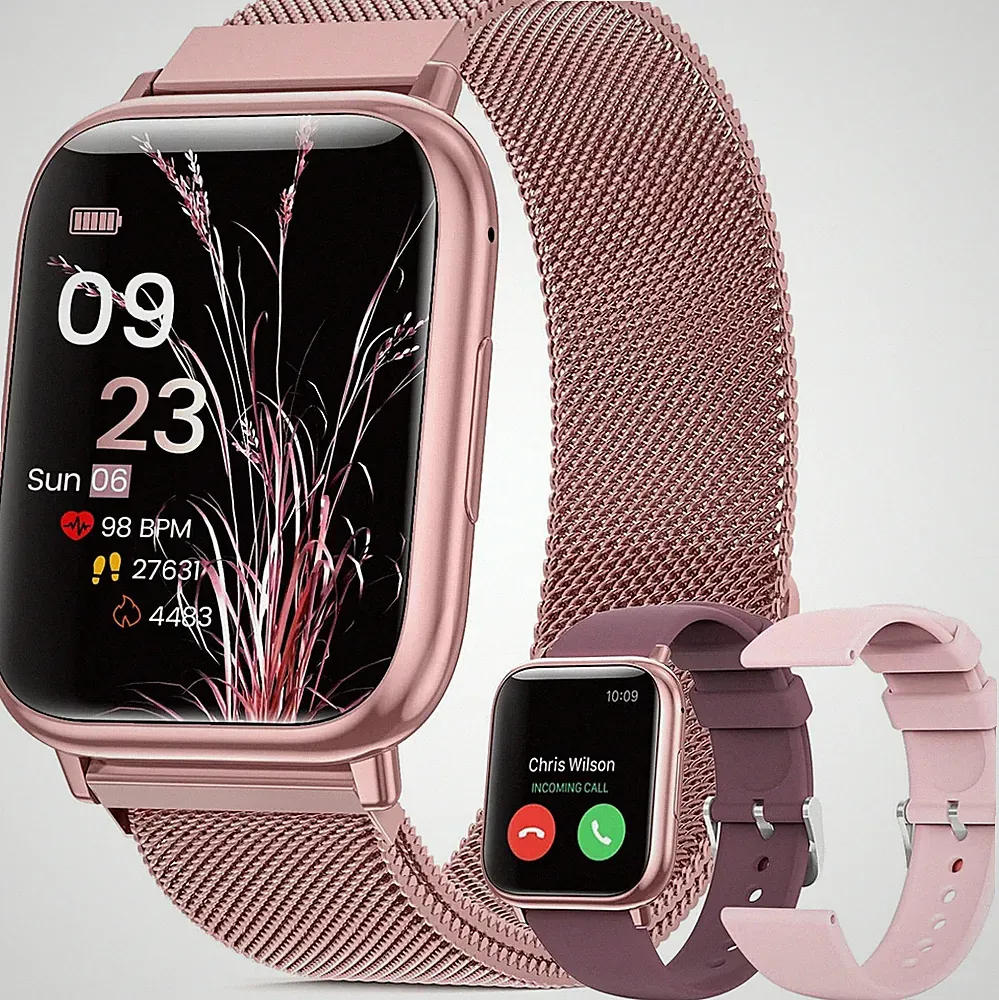 Smartwatch Damen Frauen mit Telefonfunktion Armbanduhr für iPhone Samsung Huawei