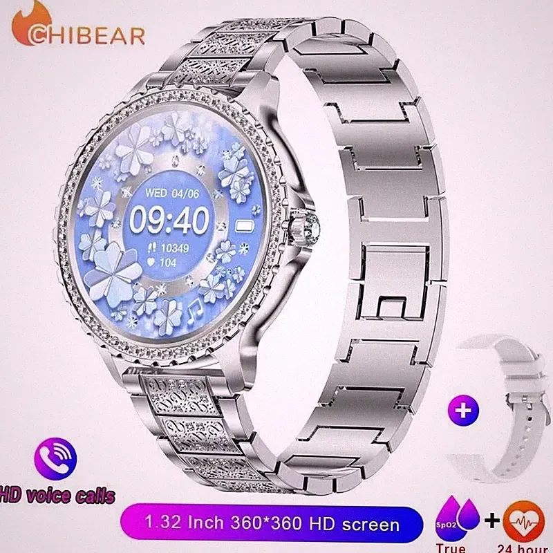 Smartwatch Damen Frauen mit Telefonfunktion Armbanduhr für Samsung Huawei iPhone