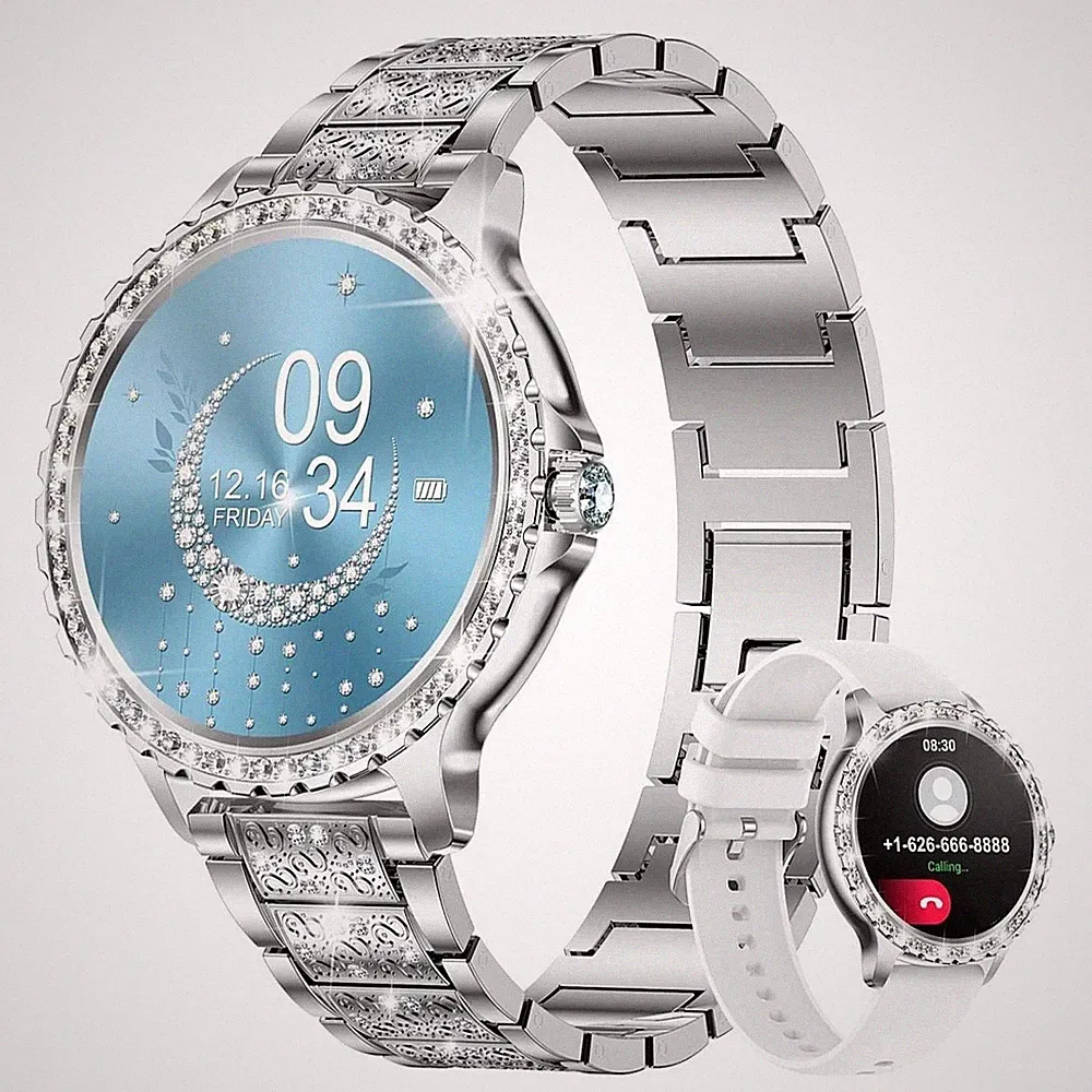 Smartwatch Damen Frauen mit Telefonfunktion Fitness Pulsuhr für iPhone Samsung