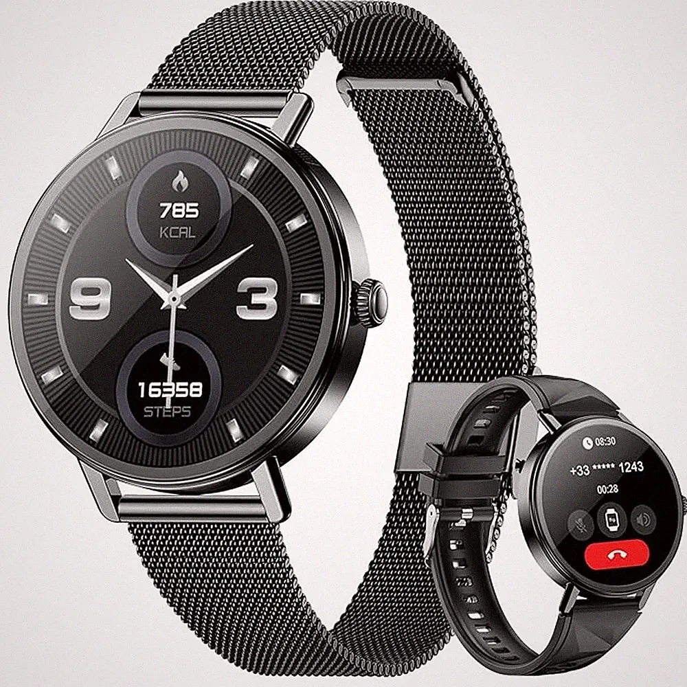 Smartwatch Damen für Android & iOS mit Telefonfunktion Pulsmesser Schrittzähler*