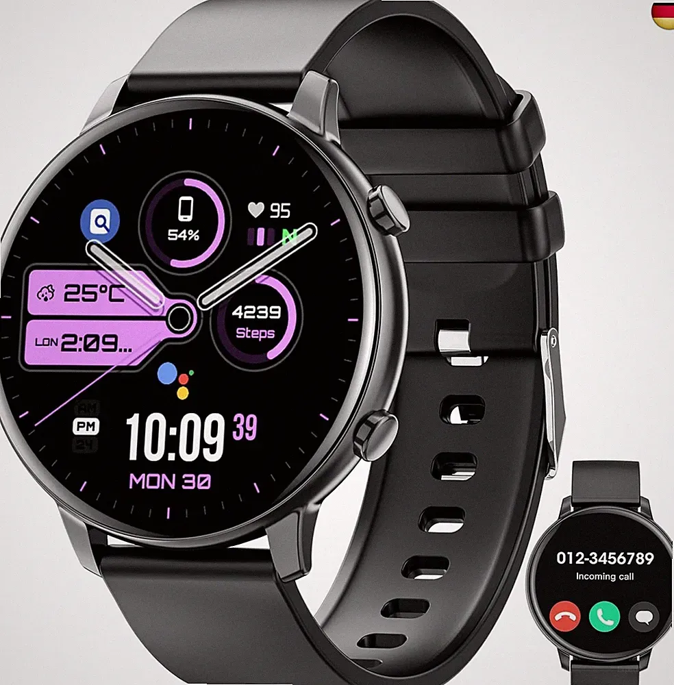 Smartwatch Damen Herren, 1.391 Zoll Touchscreen Smart Watch mit Bluetooth Anruf