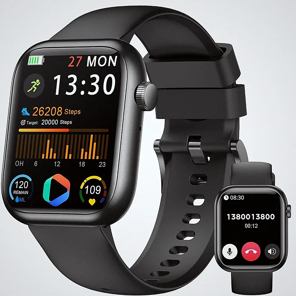 Smartwatch Damen Herren, 1.83" HD Fitness Tracker mit Schrittzähler/Blutdruckmes