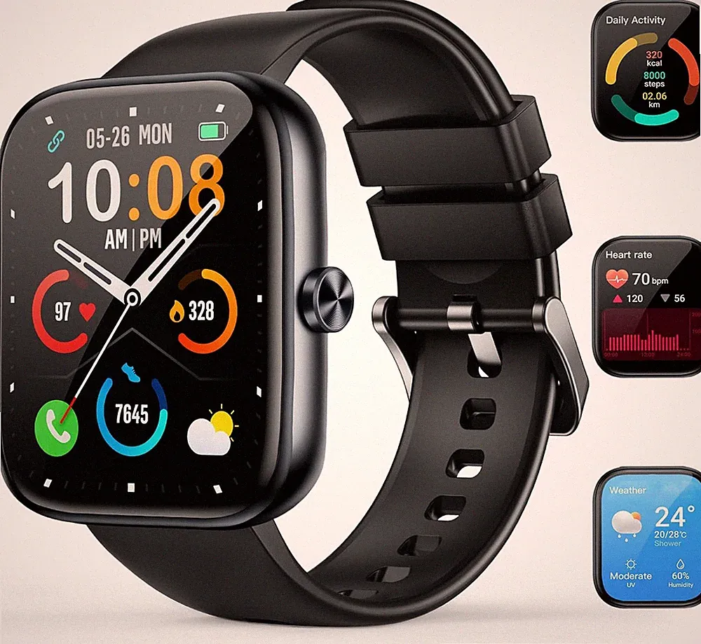 Smartwatch Damen Herren, 1.83" HD Touch Smart Watch, Bluetooth Anruf, 110+ Sport