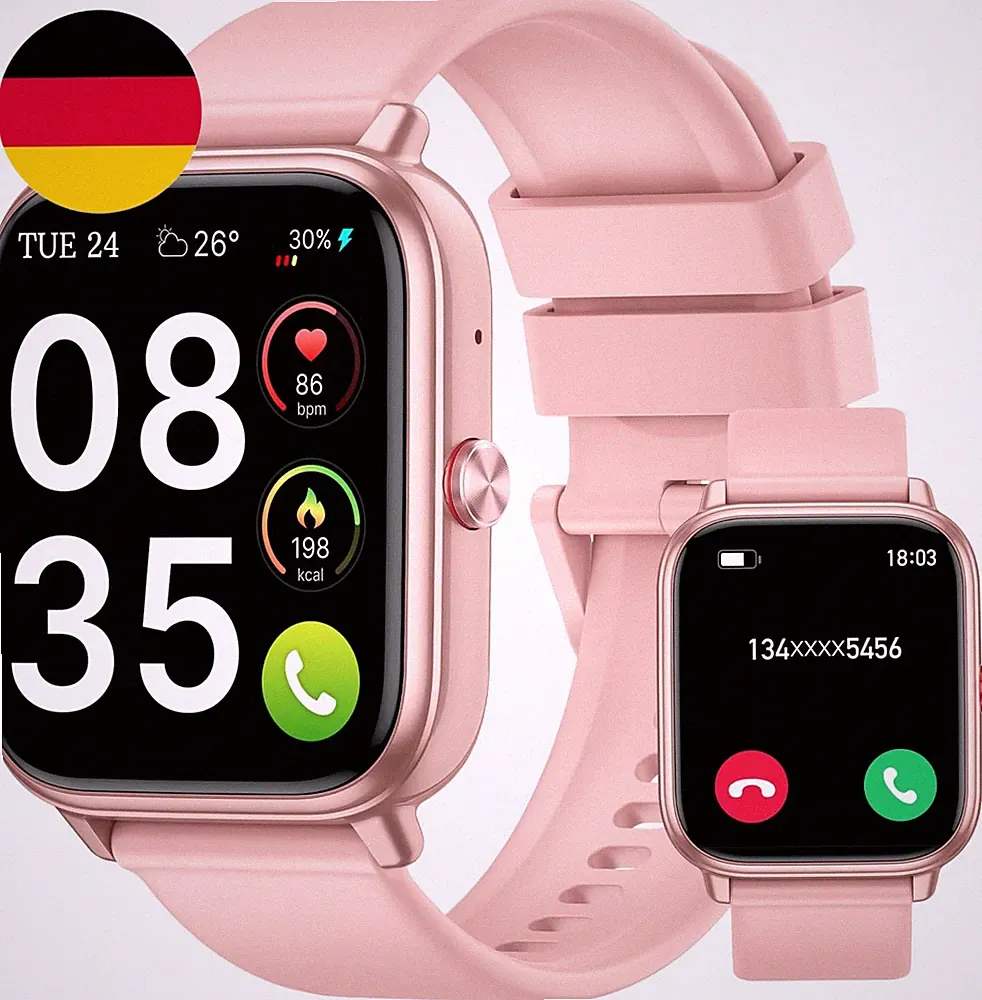 Smartwatch Damen Herren,1.83"Hd Touchscreen, 20 Tage Akkulaufzeit, Fitnessuhr Mi