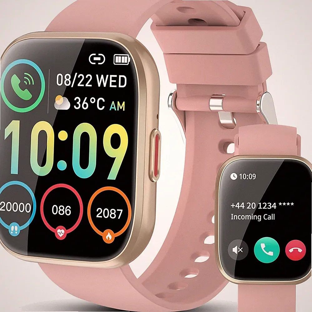 Smartwatch Damen Herren 1,85 Zoll Touchscreen Fitnessuhr Herzfrequenz GPS