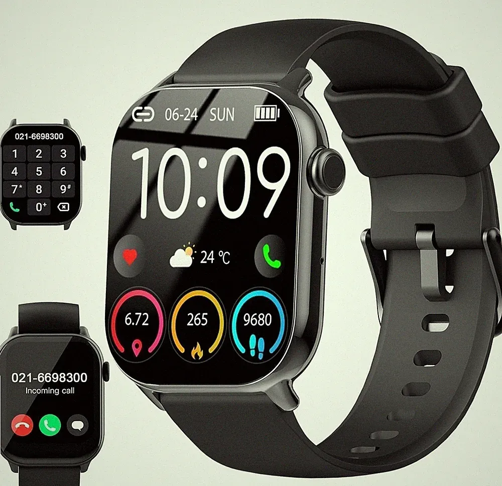 Smartwatch Damen Herren 1,96 Zoll Telefon Fitnessuhr IP68 Android
