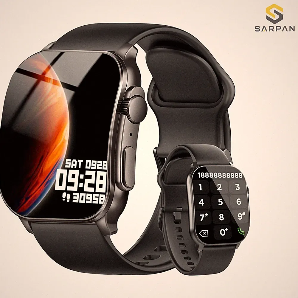 Smartwatch Damen Herren, 2.01" HD AMOLED Curved Smartwatch mit Bluetooth-Anru...